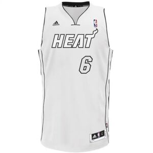 Vintage Lebron James White Miami Heat Adidas Jersey Size:XL